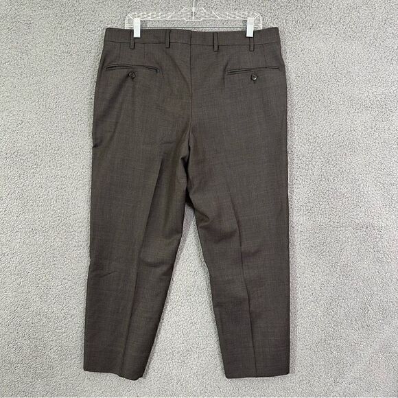 Luigi Bianchi Mantova Sartoria Pants Men 36x26.5 Brown Wool Italian Ankle Slacks - Picture 10 of 16